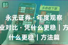 永元证券 · 年度观察 · 行业对比 · 凭什么更稳｜方法篇