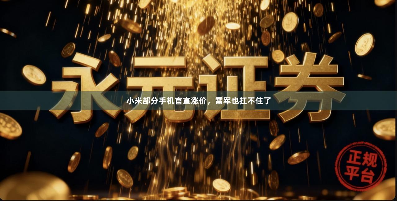 小米部分手机官宣涨价,雷军也扛不住了